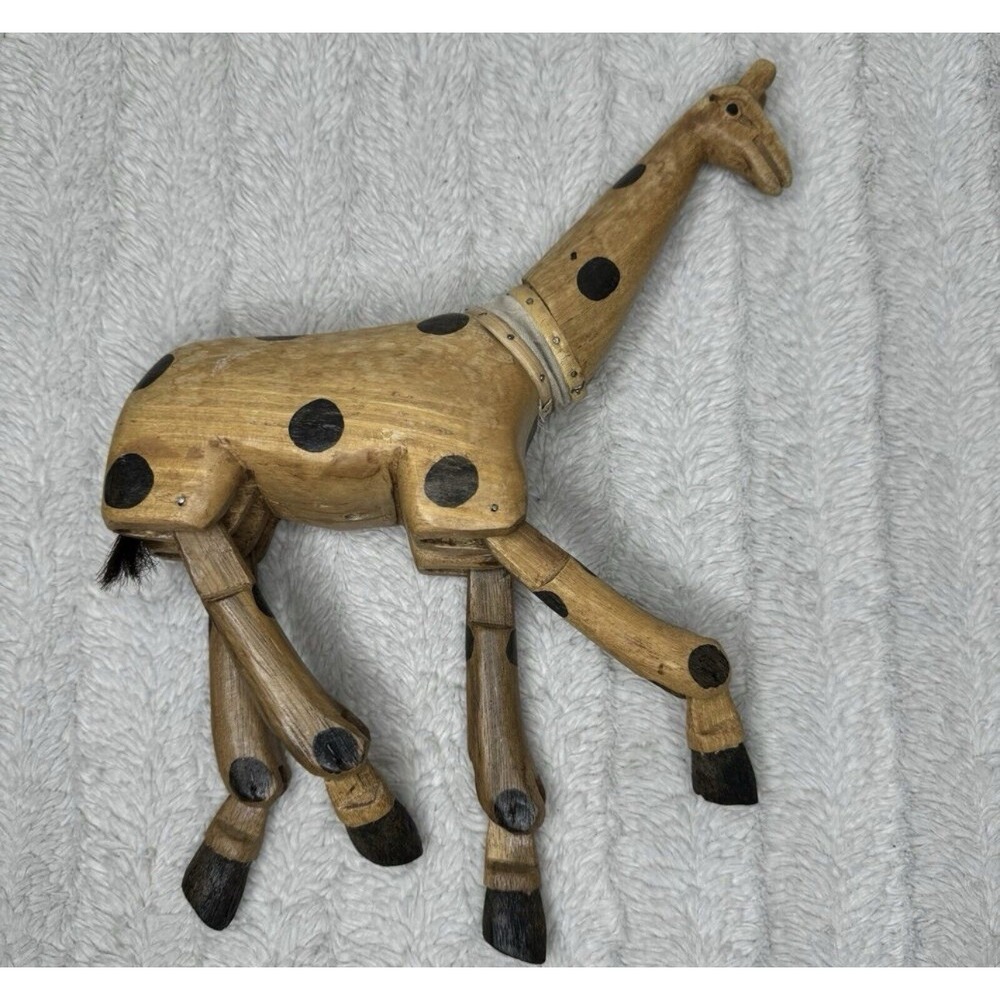 Vintage Wooden Folk Art‎ Giraffe Swinging Shelf Sitter Legs Moving Neck Figure - Picture 11 of 16
